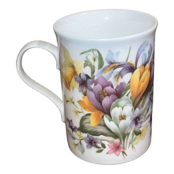 Crown Trent fine bone china floral 8oz mug - Picture 2 of 2